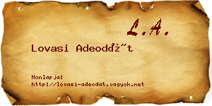 Lovasi Adeodát névjegykártya